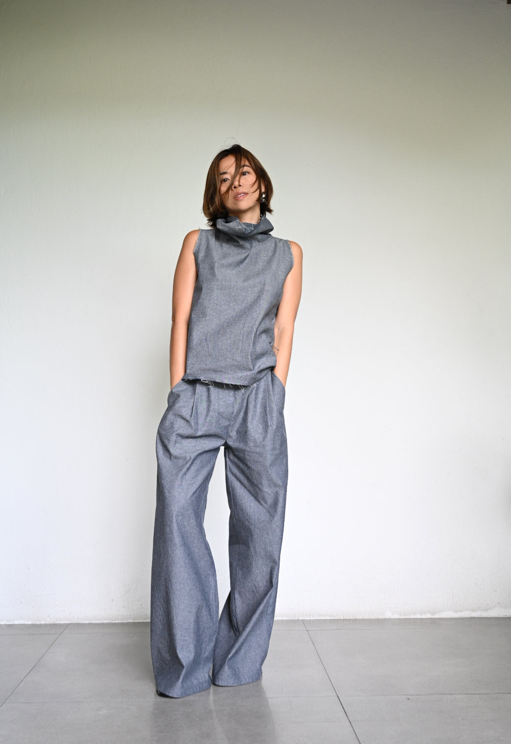 Denim Sleeveless + Andini Trousers